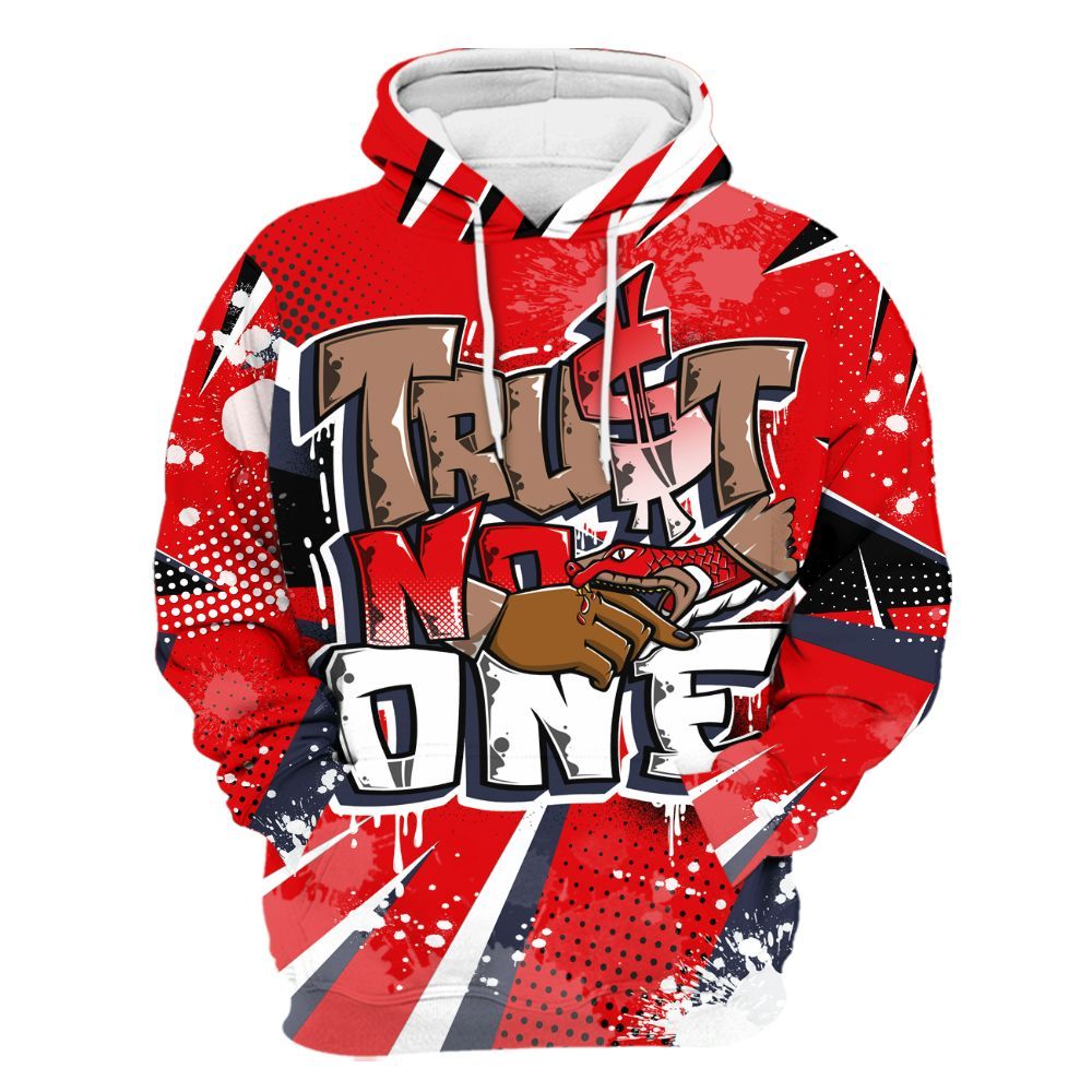 Hoodie To Match Low OG Howard Bison 1s - Poly Trust No One Dripping All Over Print