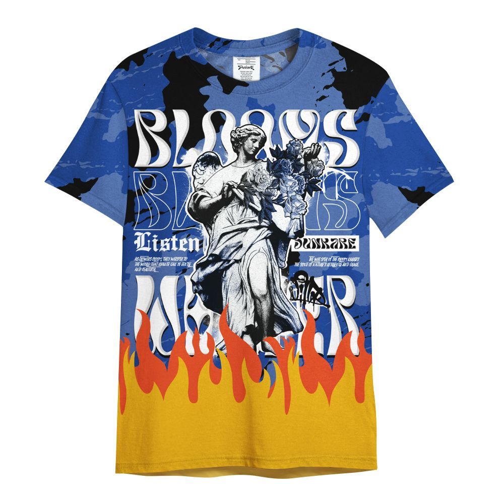 Shirt To Match Air Foamposite One Royal - Blooms Whisper Retro All Over Print