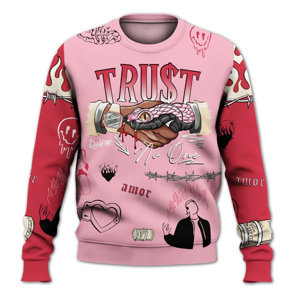 Sweatshirt To Match Low OG Tropical Pink 1s - Snake Trust No One All Over Print