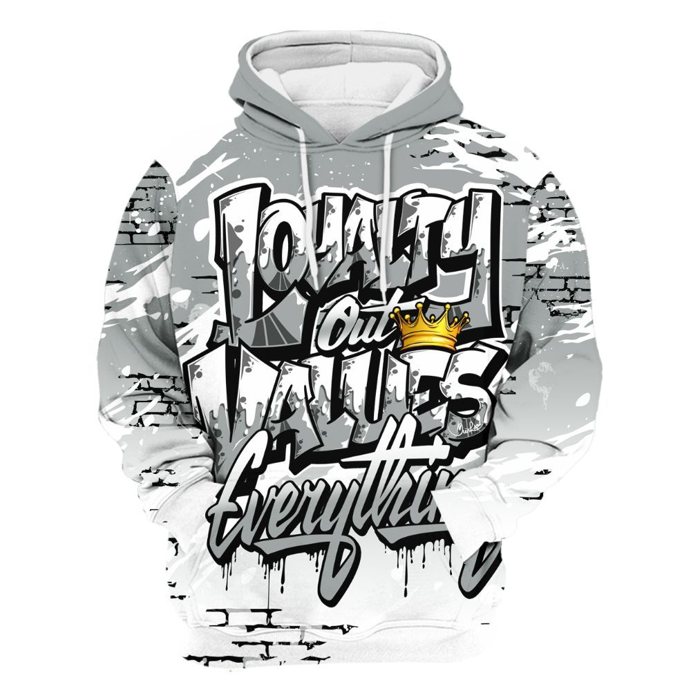 Hoodie To Match Dunk Low White Light Smoke Grey - Values Of Loyalty Drip All Over Print