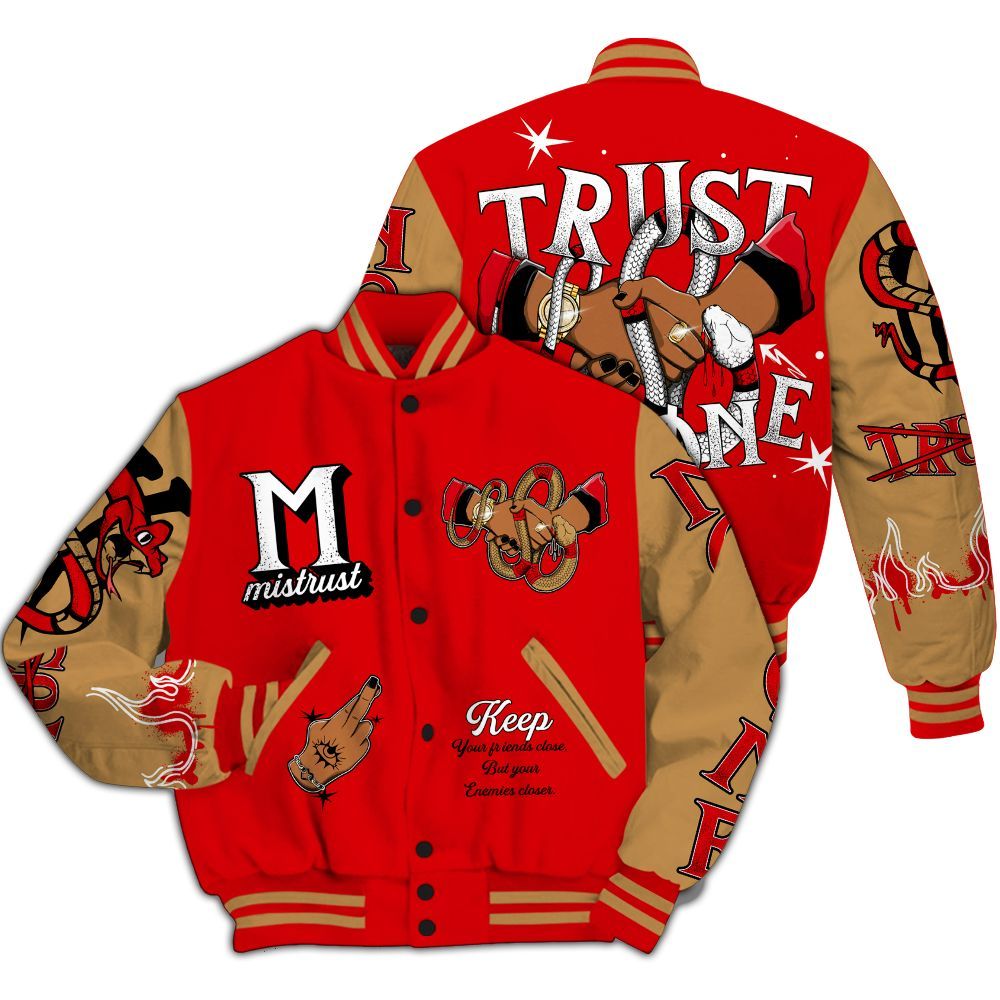 Varsity Jacket To Match Kobe 5 Red Year Of The Mamba - Trust No One Snake-Bite Street Style All Over Print