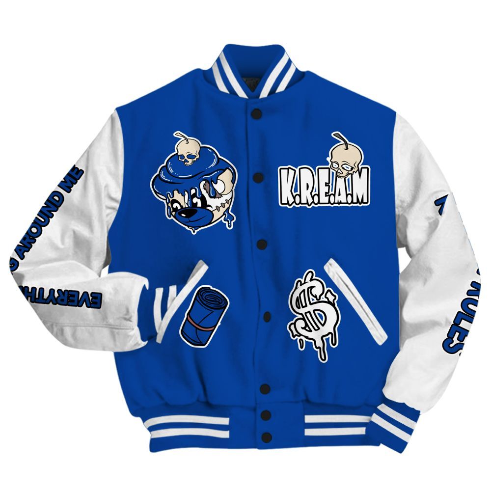 Varsity Jacket To Match Low Game Royal 1s - Loot Bear All Over Print