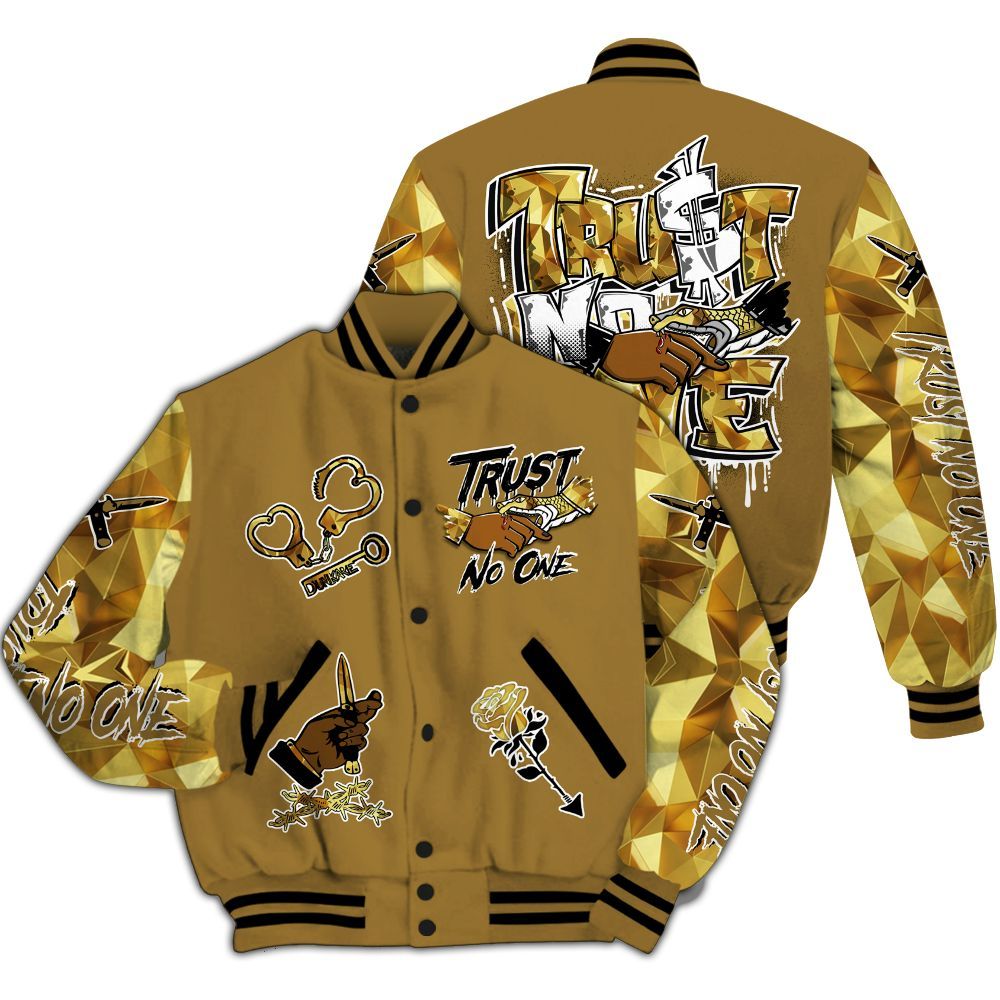 Varsity Jacket To Match NET Gold 4s - Trust No One Dripping All Over Print