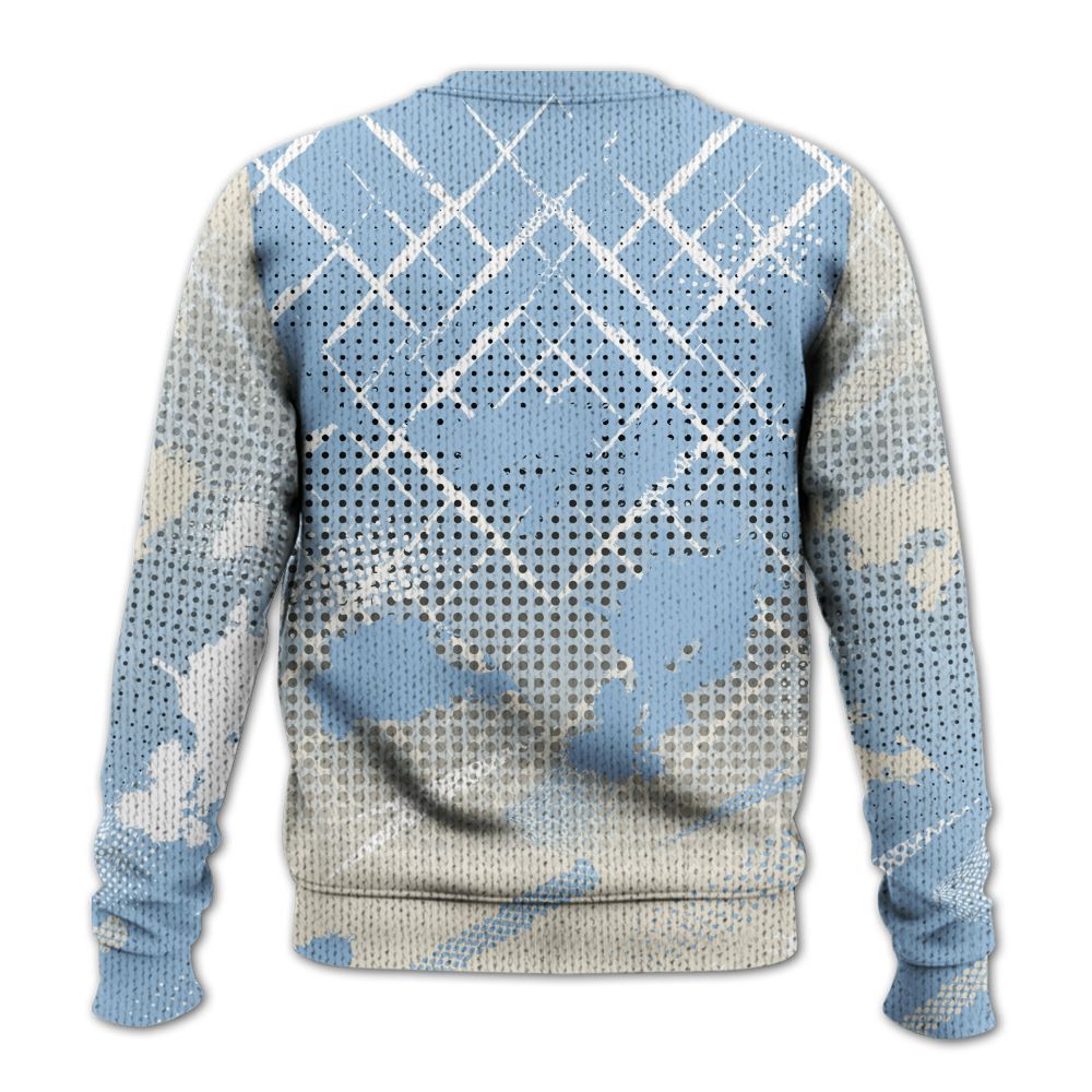 Sweater To Match Retro High OG Pale Ivory Psychic Blue 1s - Halftone Stand Business Dripping Graphic