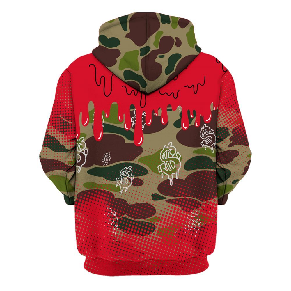 Hoodie To Match Air Max 90 Duck Camo Red - Loot Bear Unique Drip All Over Print