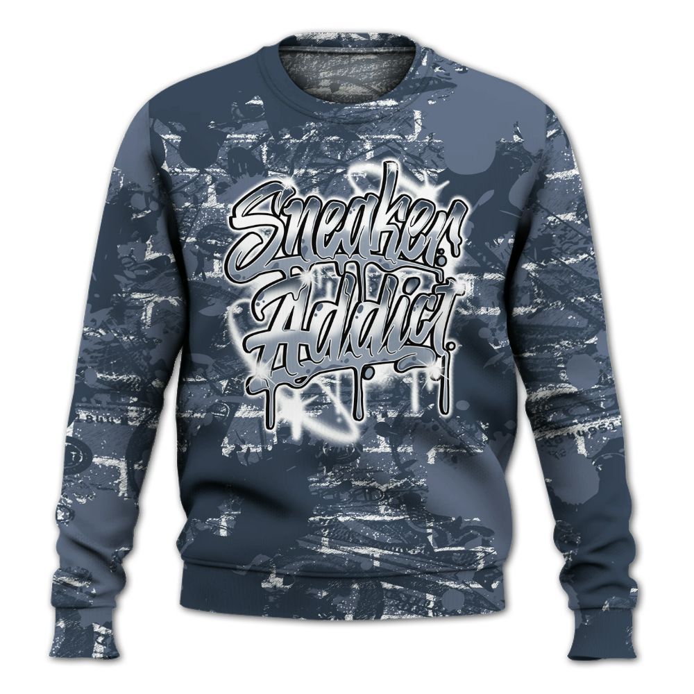 Sweatshirt To Match Low Diffused Blue 11s - Addiction Sneakers Graphic Street Art All Over Print