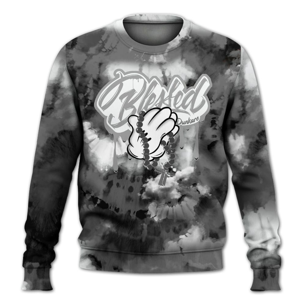 Sweatshirt To Match Retro Stealth 12s - God Blessed Tie Dye All Over Print