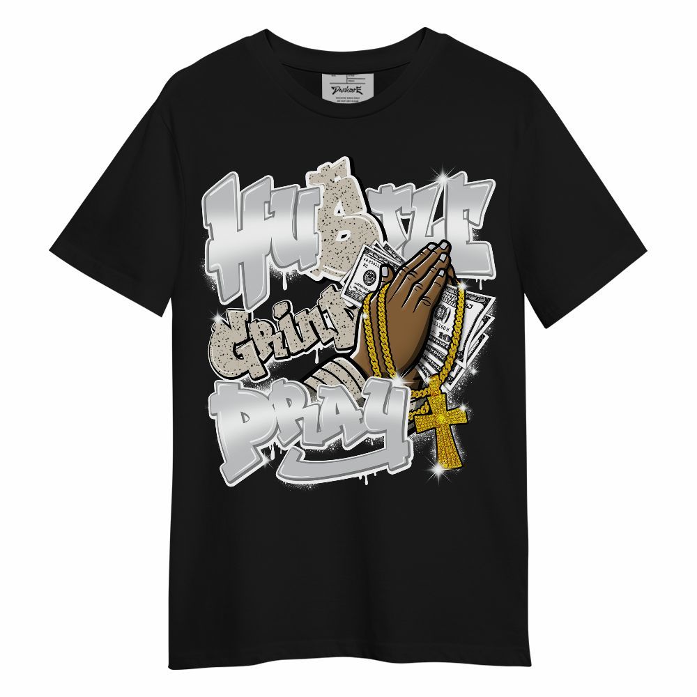 Shirt To Match Metallic Silver 2024 5s - Hustle, Money Pray Streetwear Unisex Shirt