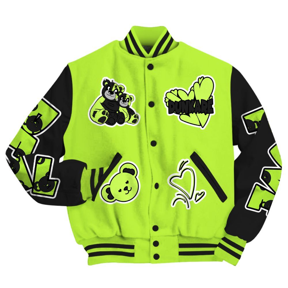 Varsity Jacket To Match Air Force 1 Low Dance Volt - Sincere Fondness Bear All Over Print