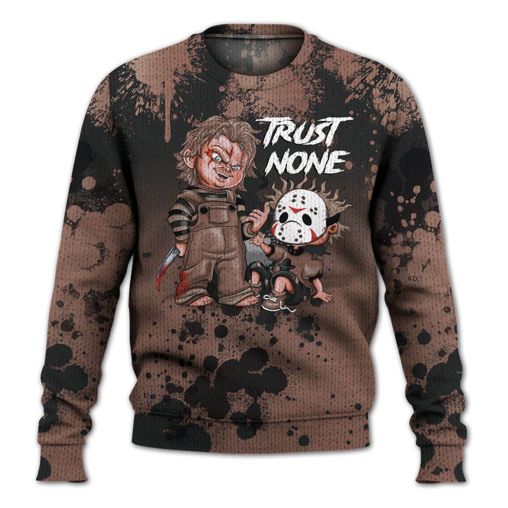 Knitted Sweater To Match KD 4 Christmas - Trust No One Scary