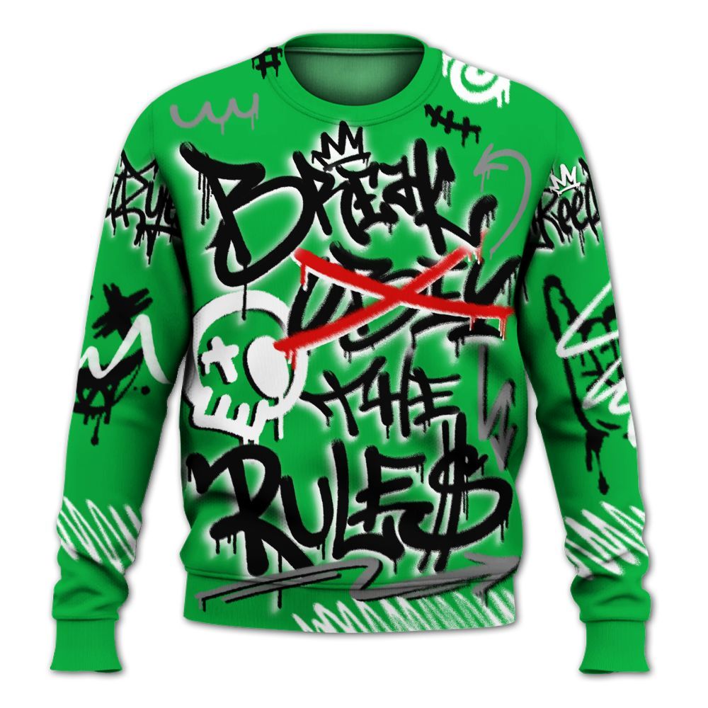 Sweatshirt To Match Lucky Green 5s - Break Rules Streetwear All Over Print