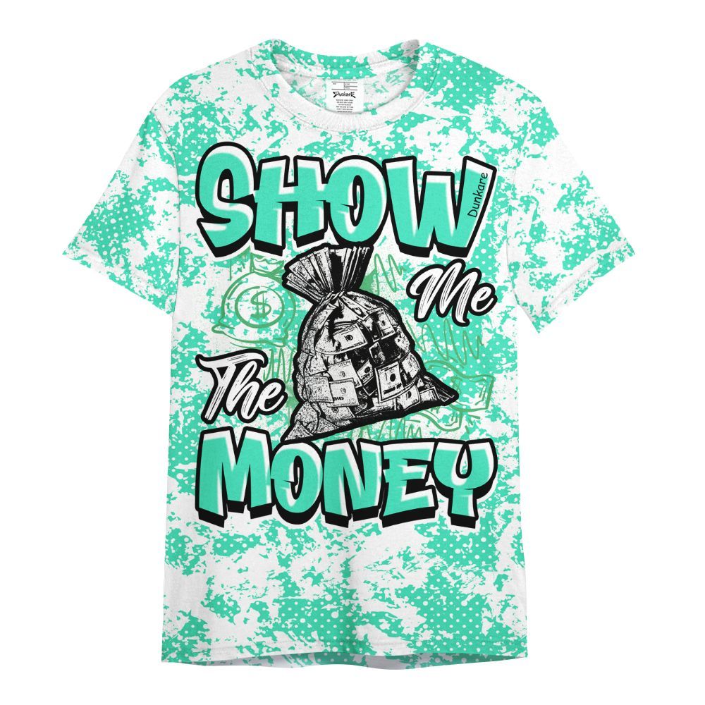 Shirt To Match Black Green Glow 3s - Show Me The Money Retro Green Glow 3s Outfit All Over Print