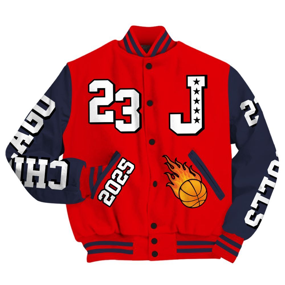 Varsity Jacket To Match Low OG Howard Bison 1s - Chicago 23 Basketball All Over Print