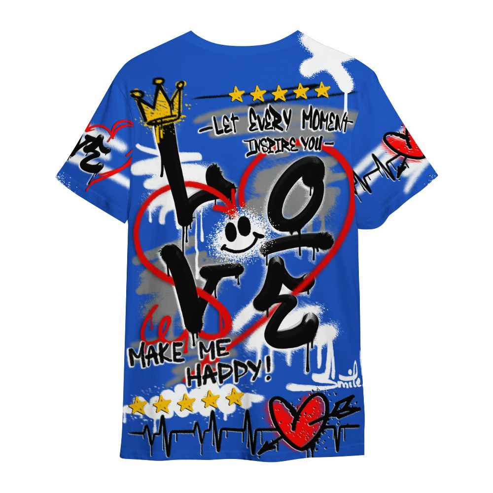 Shirt To Match Retro Stealth 5s - Happy Love Beats Graffiti Streetwear All Over Print