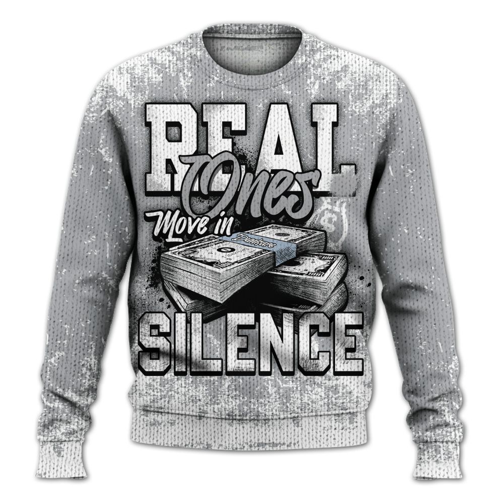 Knitted Sweater To Match Low OG Wolf Grey 1s - Move In Silence Money Street Retro