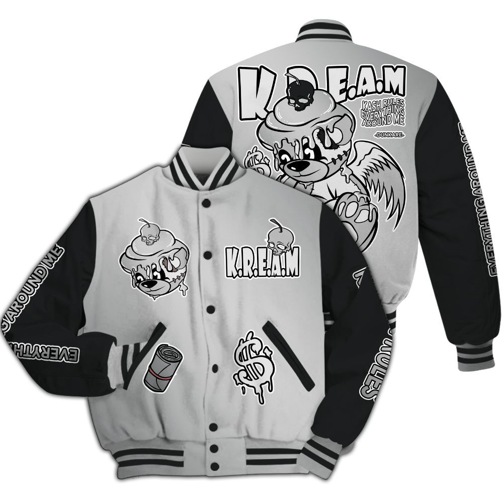 Varsity Jacket To Match Metallic Silver 14s - Loot Bear All Over Print