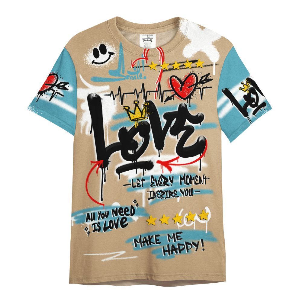 Shirt To Match H-Town 11s - Happy Love Beats Graffiti Streetwear All Over Print