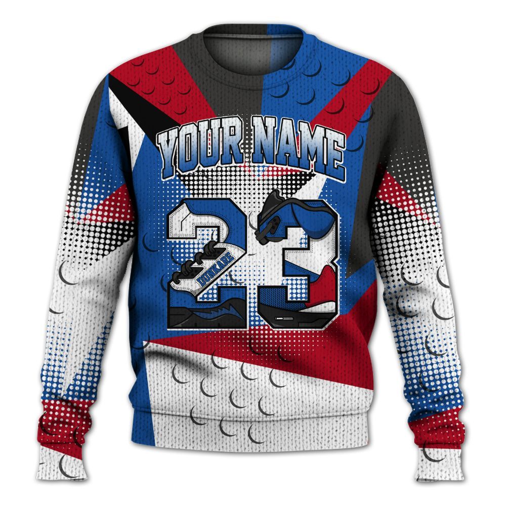 Knitted Sweater To Match Air Griffey Max Black Red Navy Blue 1s - Poly Custom Name Number 23 5s