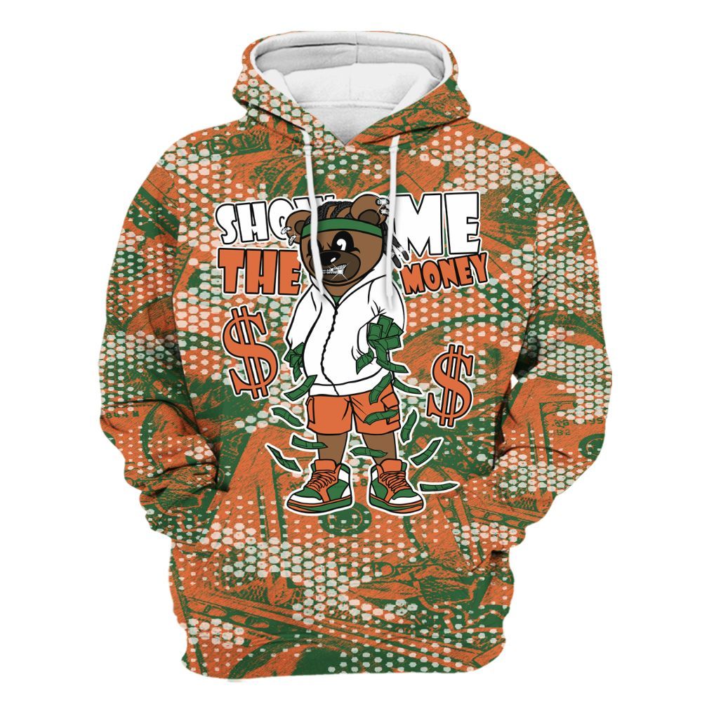 Hoodie To Match Low Miami 5s - Show Me Bear Banknotes Art All Over Print