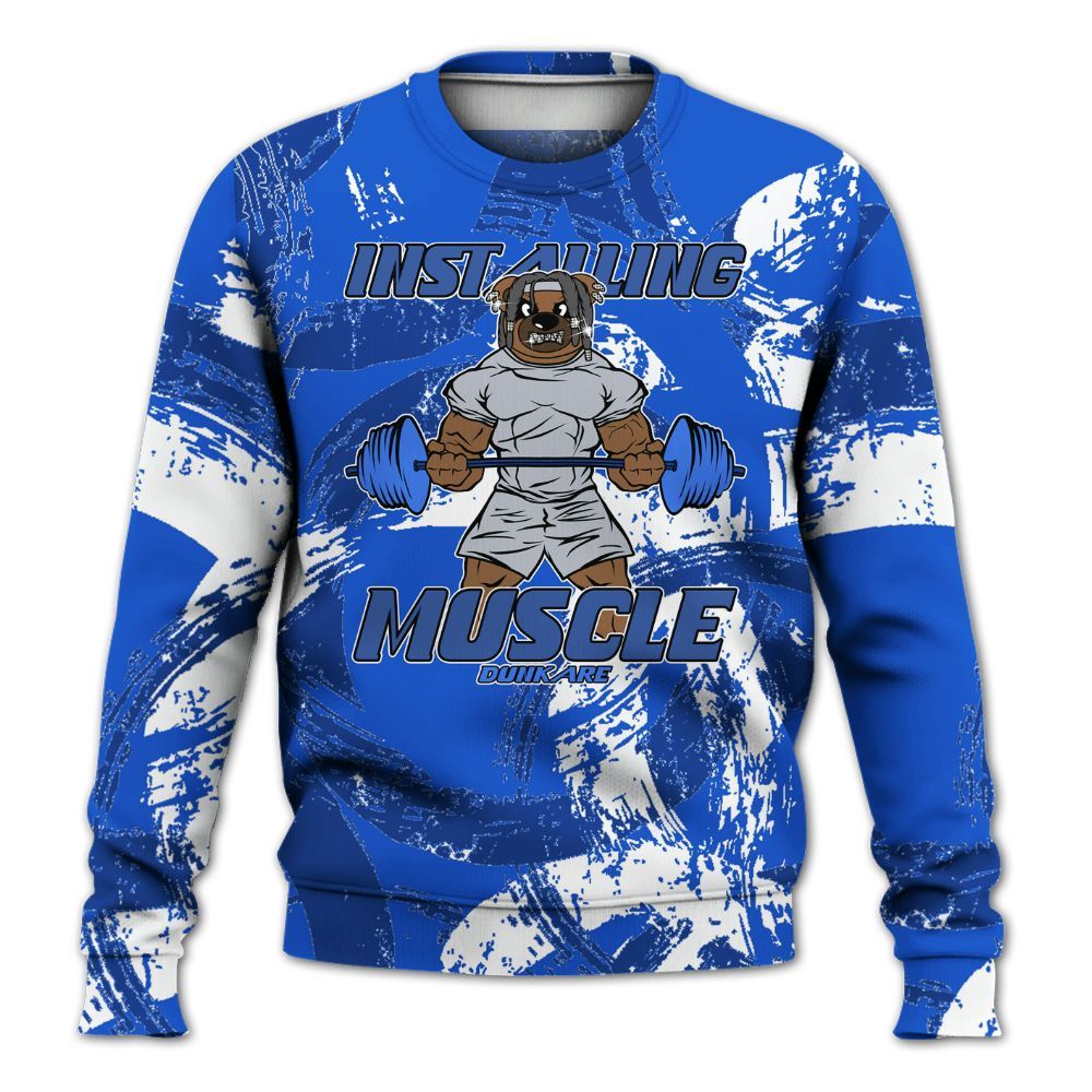 Sweatshirt To Match Air Foamposite One Royal - Installing Muscle Bear Circle Slpash All Over Print