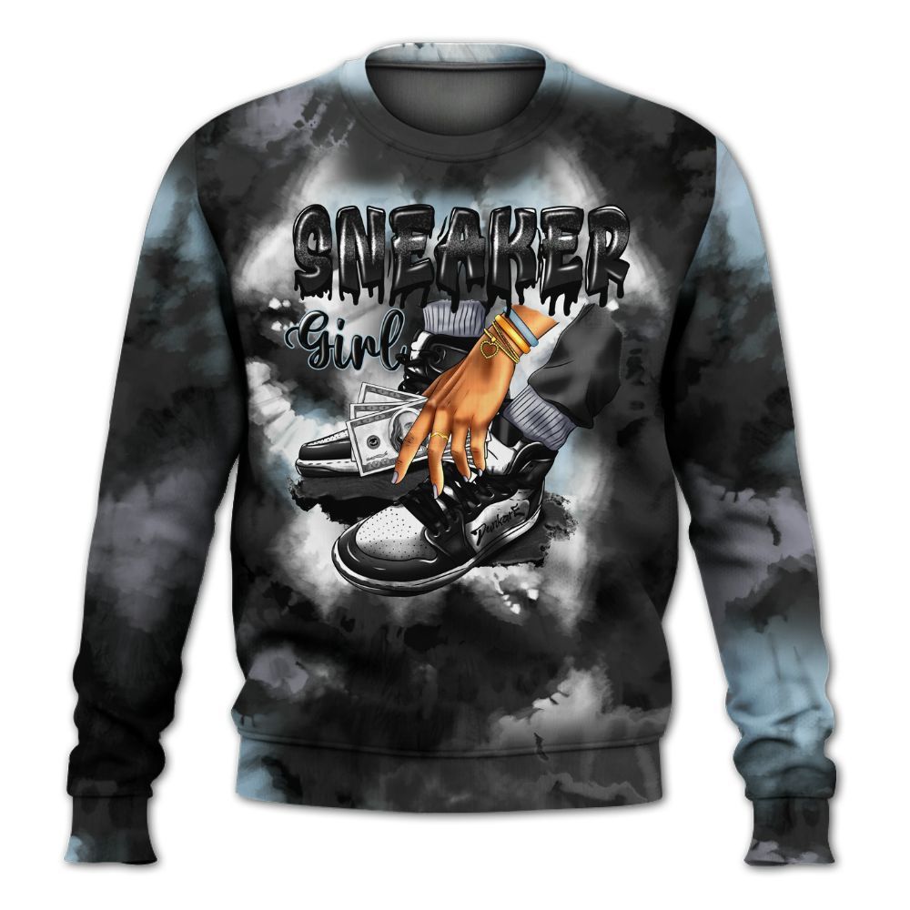 Sweatshirt To Match Chambray 7s - SNEAKER Girl Money Drip Tie Dye All Over Print