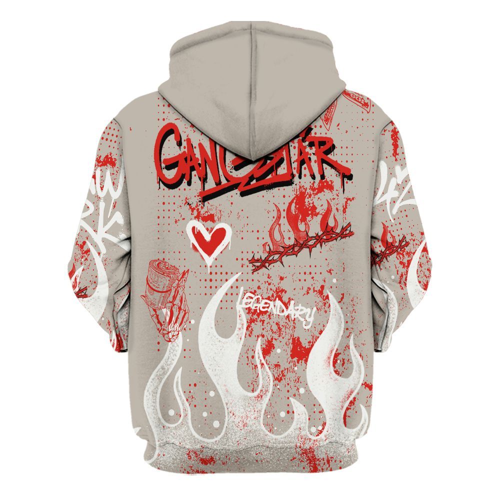 Hoodie To Match Low OG Phantom 1s - Lucky Money Paid In Full Graffiti All Over Print