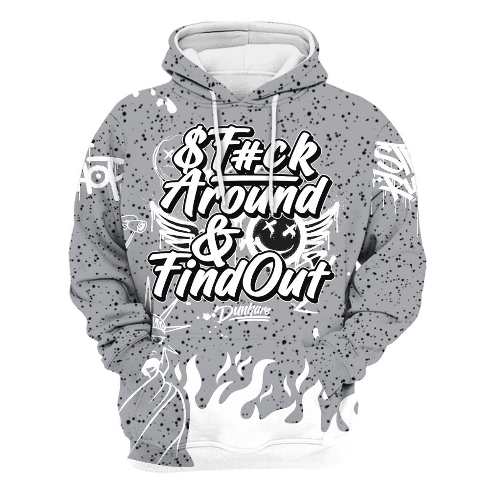 Hoodie To Match White Cement 4s - Graphic Fck Around Find Out All Over Print