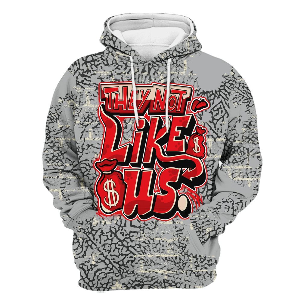 Hoodie To Match Cement Grey 3s - Dislike Us Graphic Street Art All Over Print