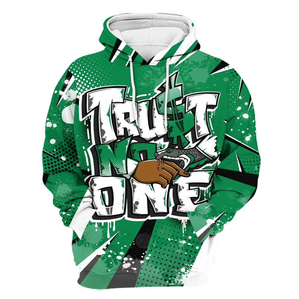 Hoodie To Match Mid Lucky Green 1s - Poly Trust No One Dripping All Over Print