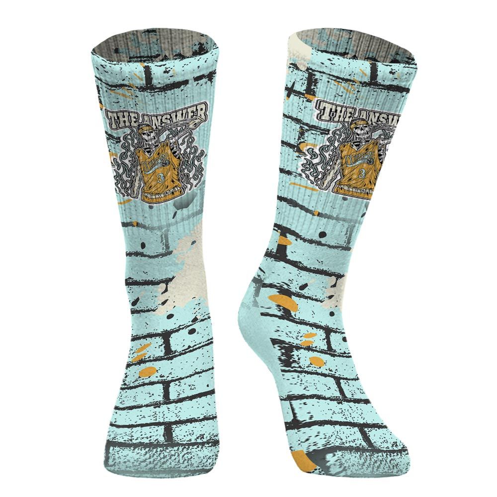 Sock To Match Pure Platinum 4s - Allen Answer Skeleton Brick