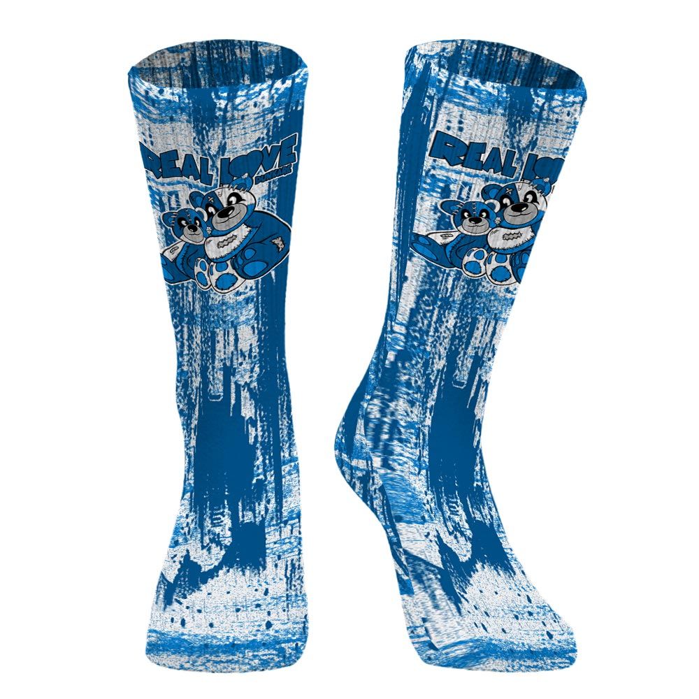 Sock To Match Military Blue 4s - Sincere Fondness Bear Graphic Unisex