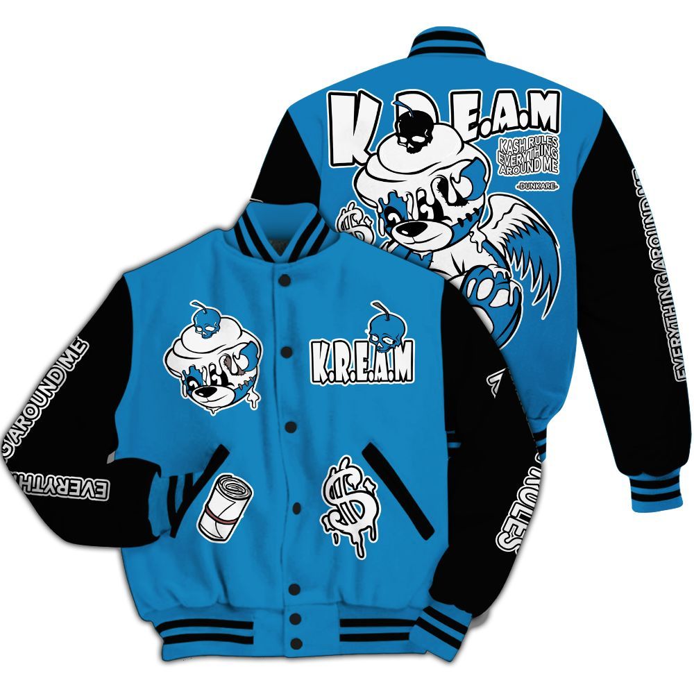 Varsity Jacket To Match Retro University Blue 9s - Loot Bear All Over Print
