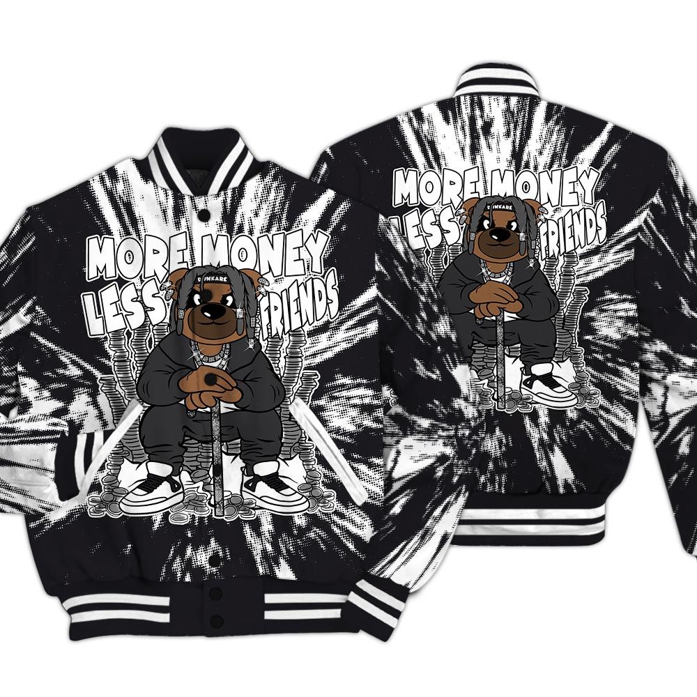 Varsity Jacket To Match White Thunder 4s - More Moneys Bear Luxury Varsity Jacket Unisex