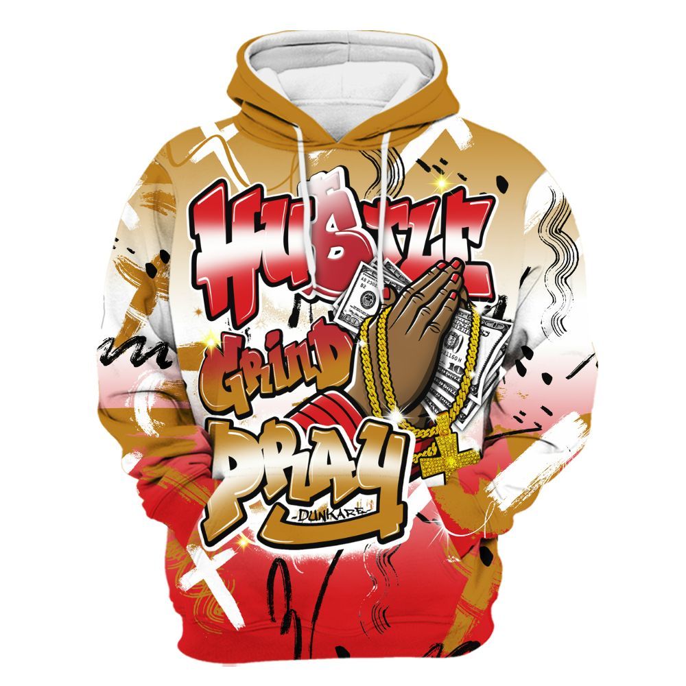 Hoodie To Match Scoot Zeros Retro Portland - Money Hustle Grind Pray All Over Print