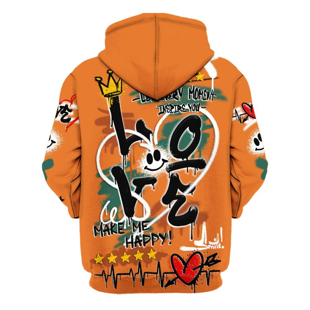 Hoodie To Match Dunk Low Ceramic - Happy Love Beats Graffiti Streetwear All Over Print