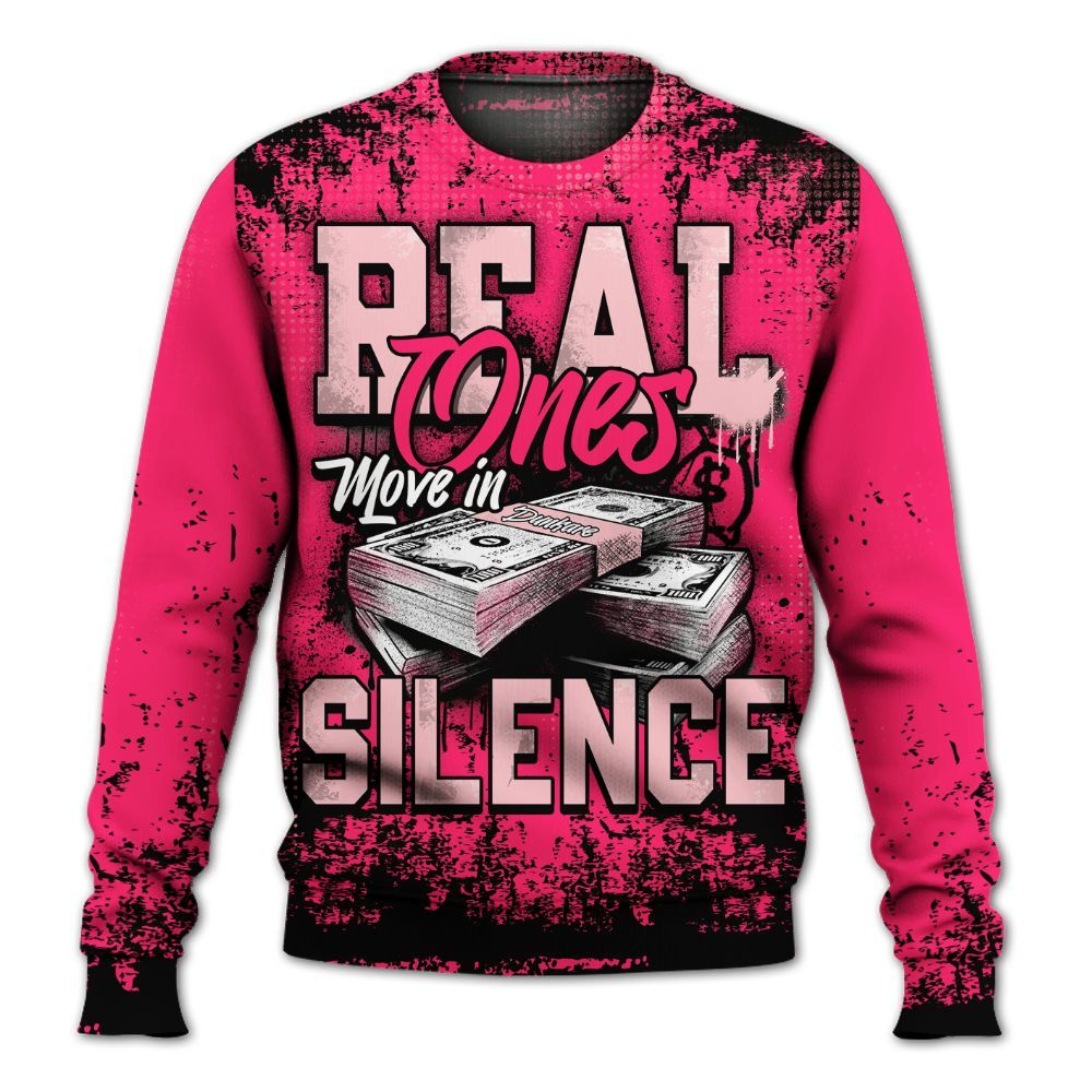 Sweatshirt To Match A'One Hyper Pink Shirt, Move In Silence Money Street Retro All Over Print