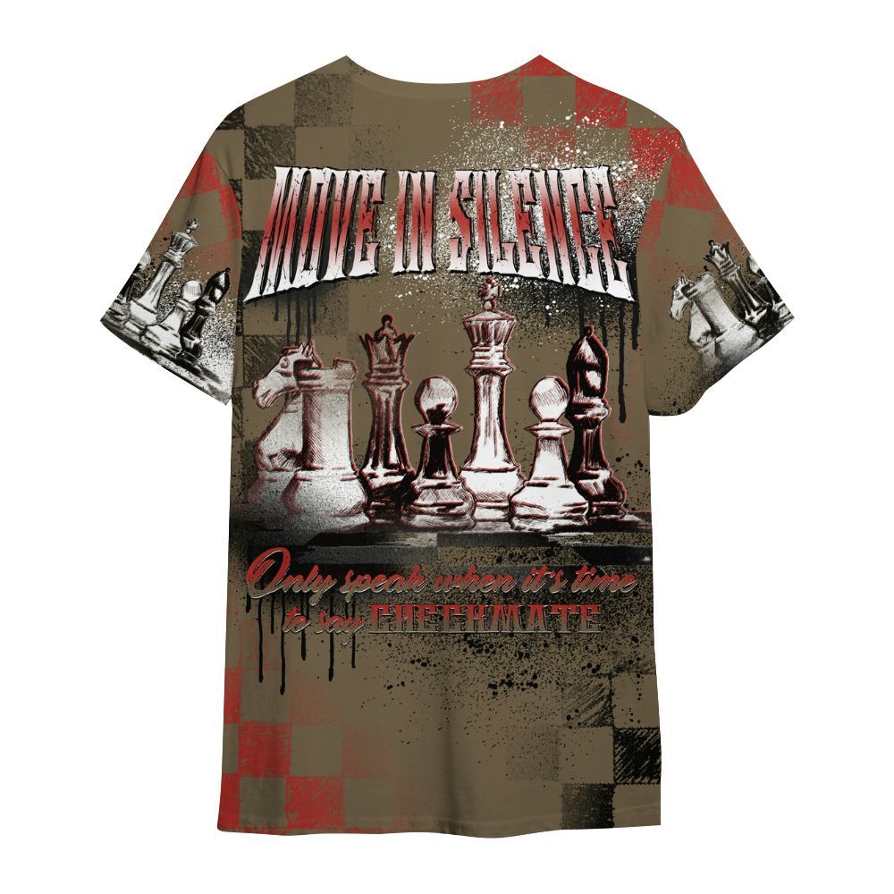 Shirt To Match Olive 9s - Chess Move In Silence All Over Print