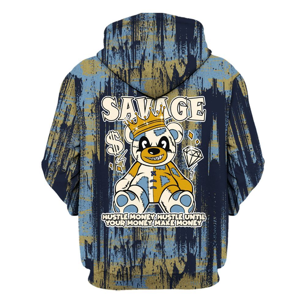 Hoodie To Match High OG First In Flight 1s - Savages Bear Glitch Art All Over Print