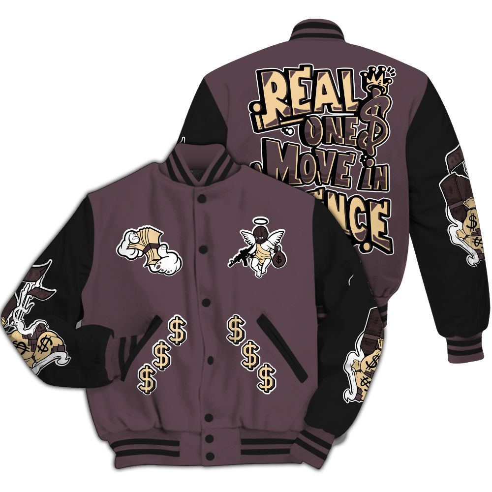 Varsity Jacket To Match AMM Black 3s - Ones Move In Silence Graphic All Over Print