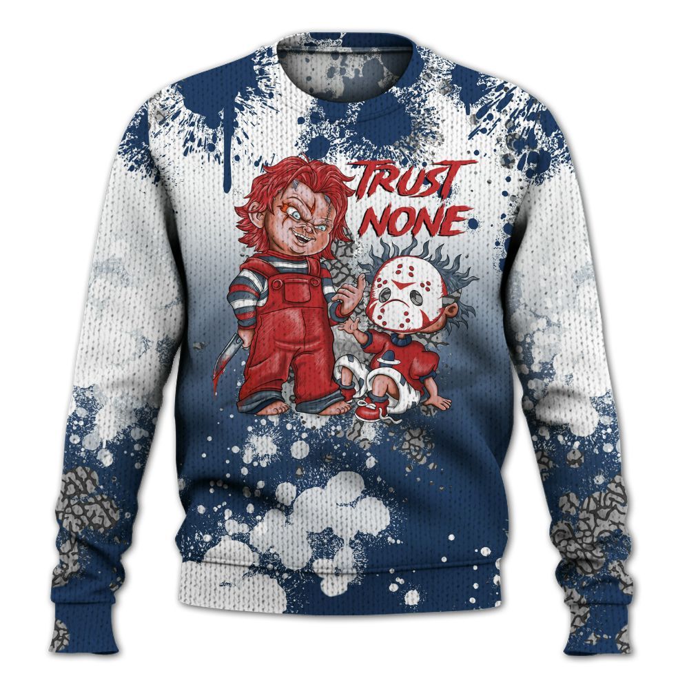 Knitted Sweater To Match SP Sport Royal 3s - Trust No One Scary