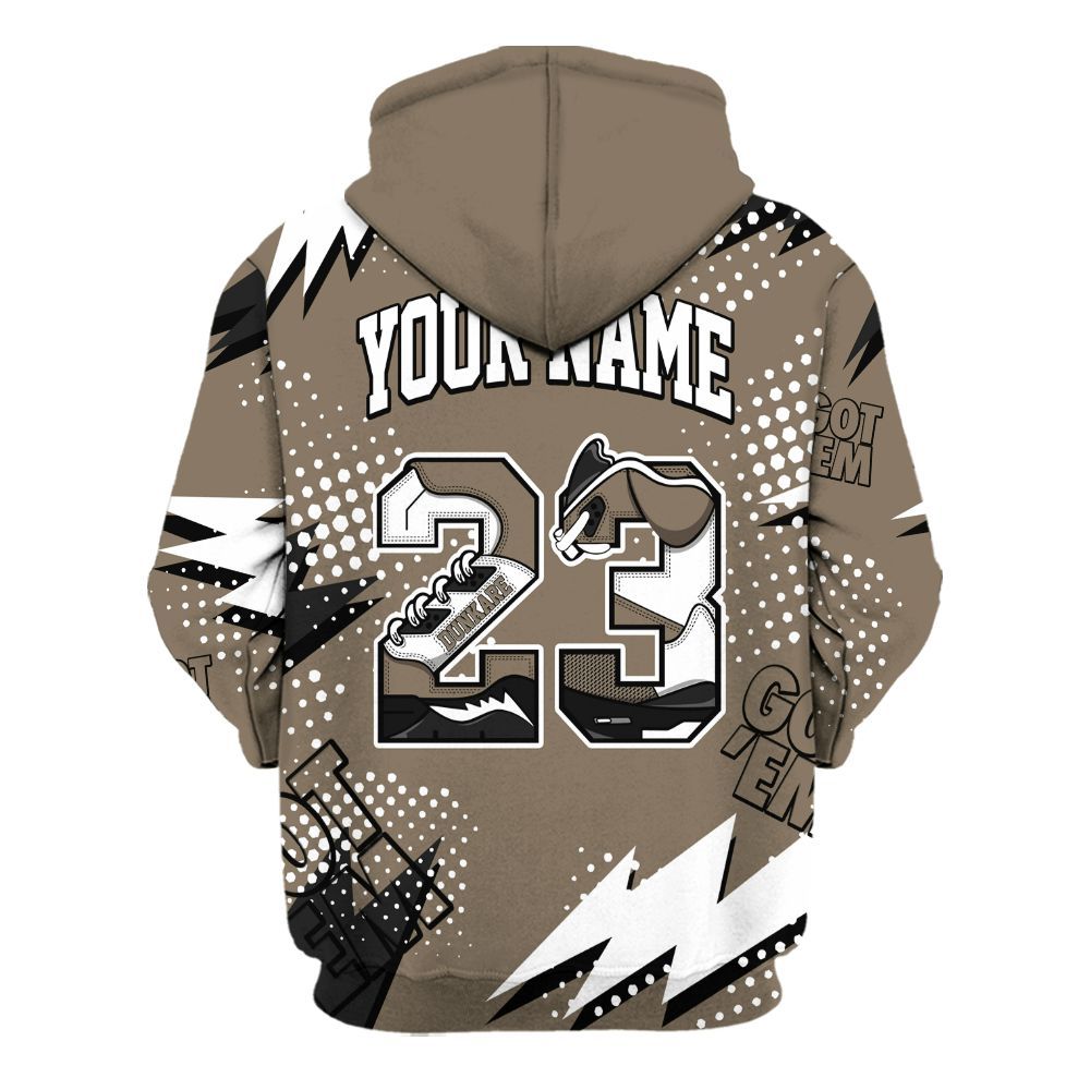 Hoodie To Match Low OG Dark Mocha 1s - Custom Name Number 23 5s All Over Print