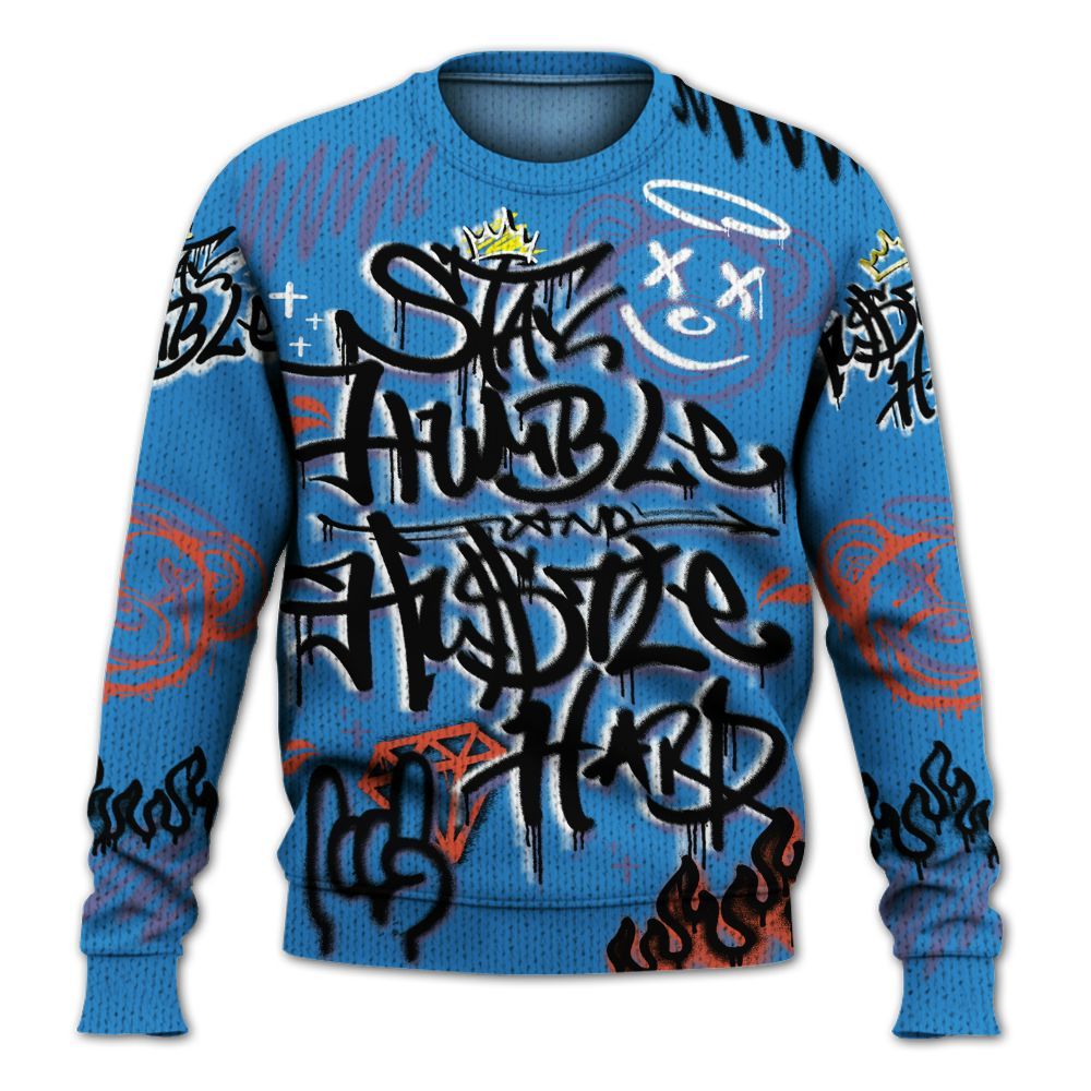 Knitted Sweater To Match Hi-Res Blue 700s - Humble Drip Streetwear Graffity