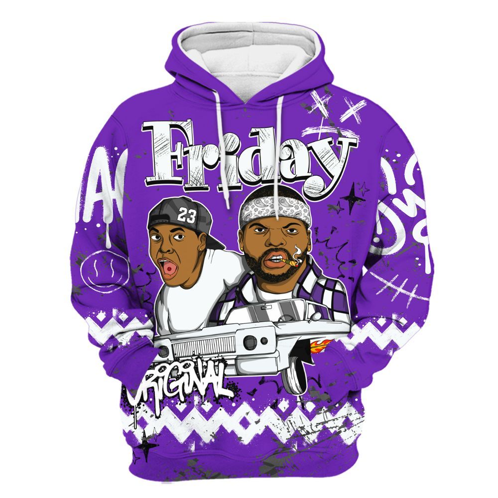 Hoodie To Match Retro Dark Iris 3s - Friday Sneaker Crayon All Over Print