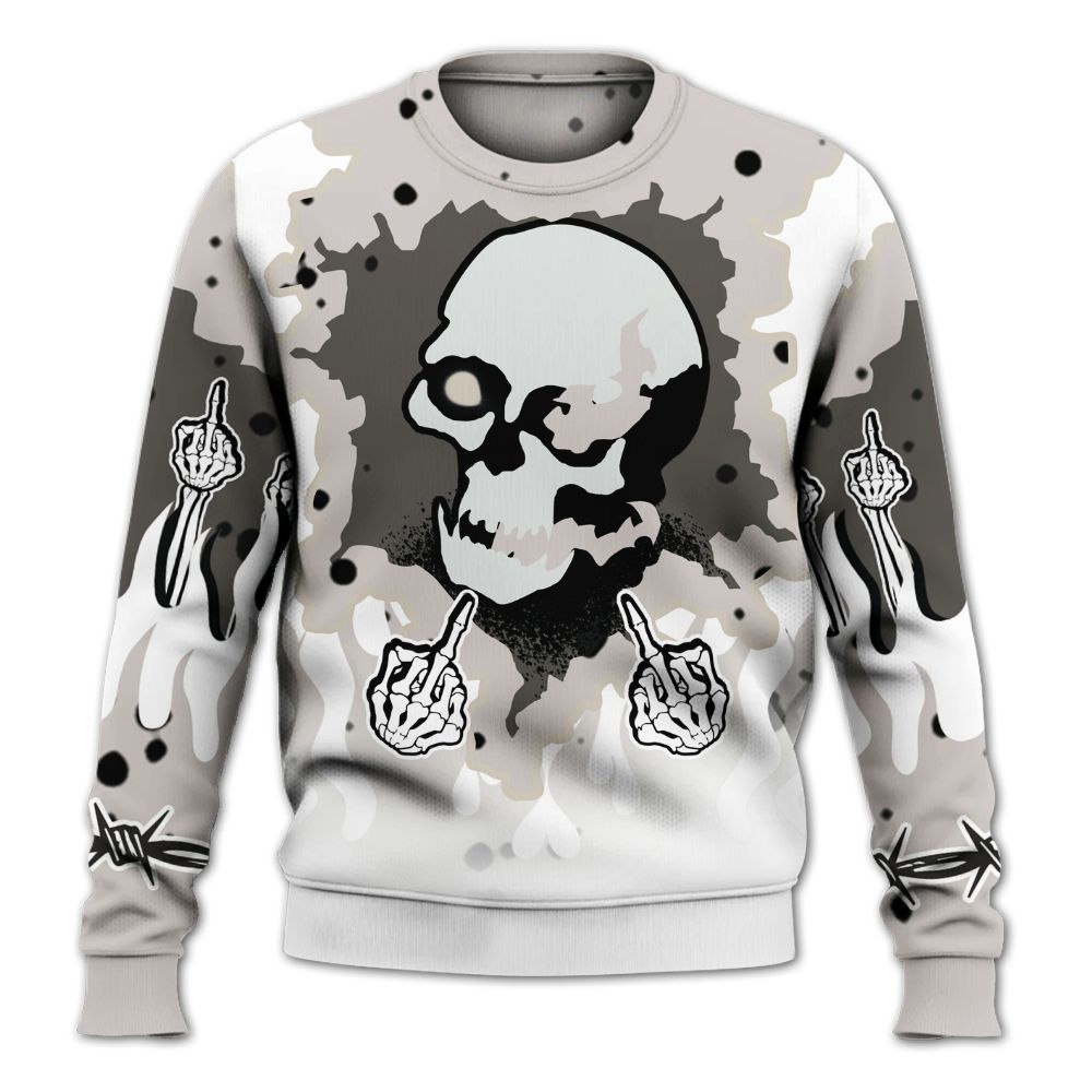 Sweatshirt To Match Retro Reverse Metallic 5s - F Around Find Out Graphic Trapped All Over Print