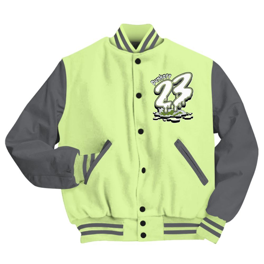 Varsity Jacket To Match Smoke Grey Volt TR 1s - Custom Name 23 Drip All Over Print