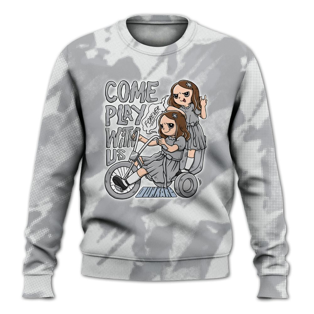 Sweatshirt To Match Low OG Wolf Grey 1s - Come Hangout Halloween Abstract Halftone All Over Print