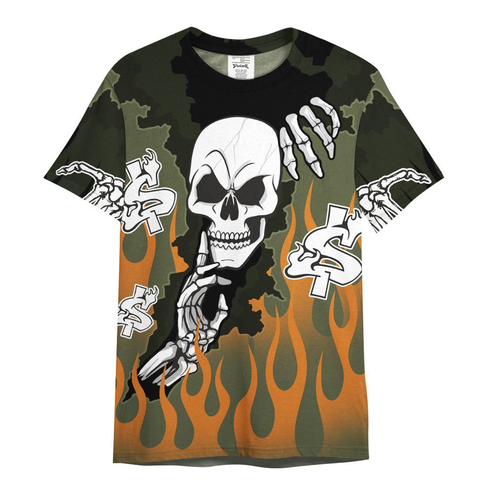 Shirt To Match Olive 5s - Ones Move In Silence Graphic Trapped All Over Print