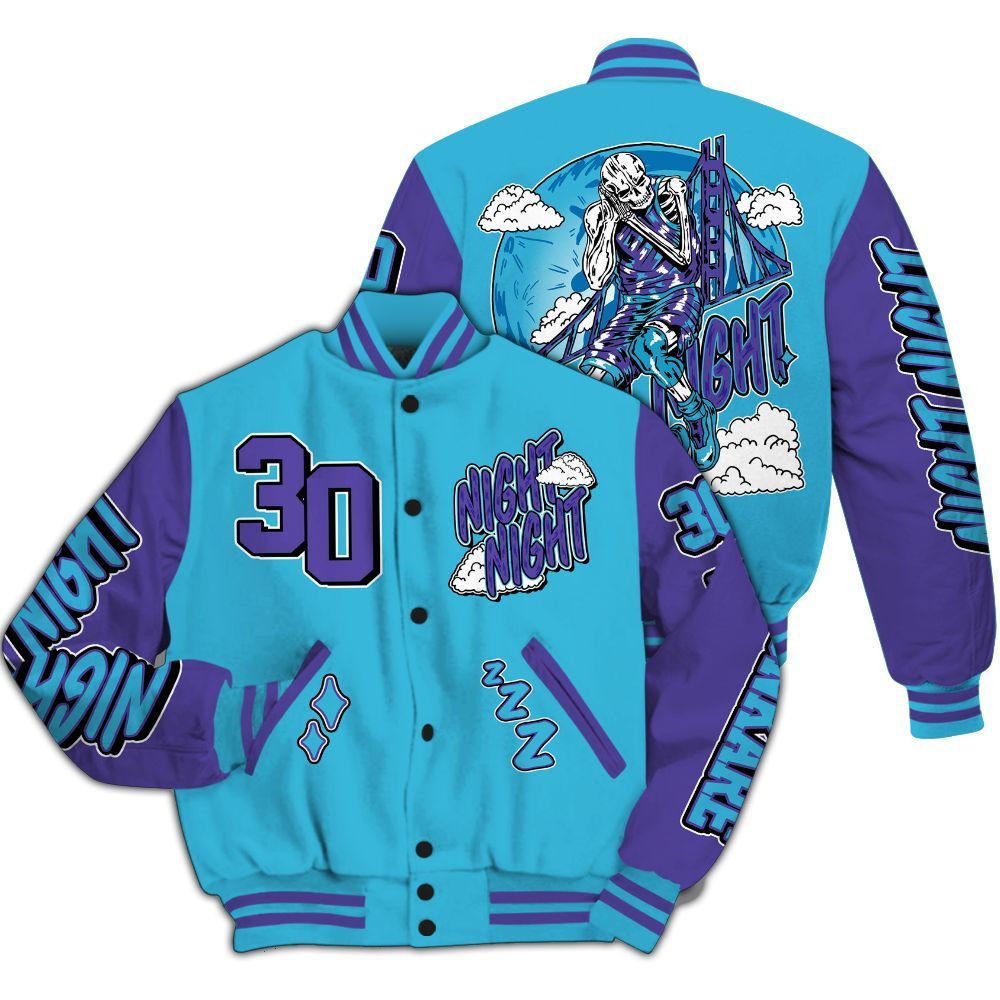 Varsity Jacket To Match Retro Aqua 6s - Seeya Skeleton All Over Print