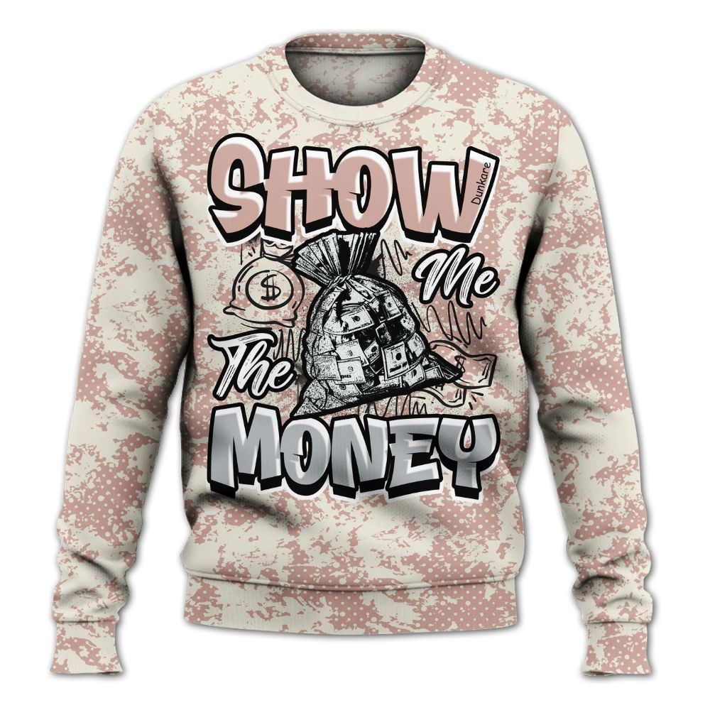 Sweatshirt To Match Air Force Low 1 Arctic Orange - Show Me The Money Retro All Over Print