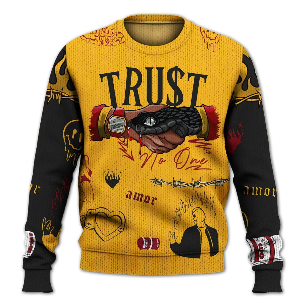 Sweater To Match White Taxi 12s Shirt, Snake Trust No One Graphic